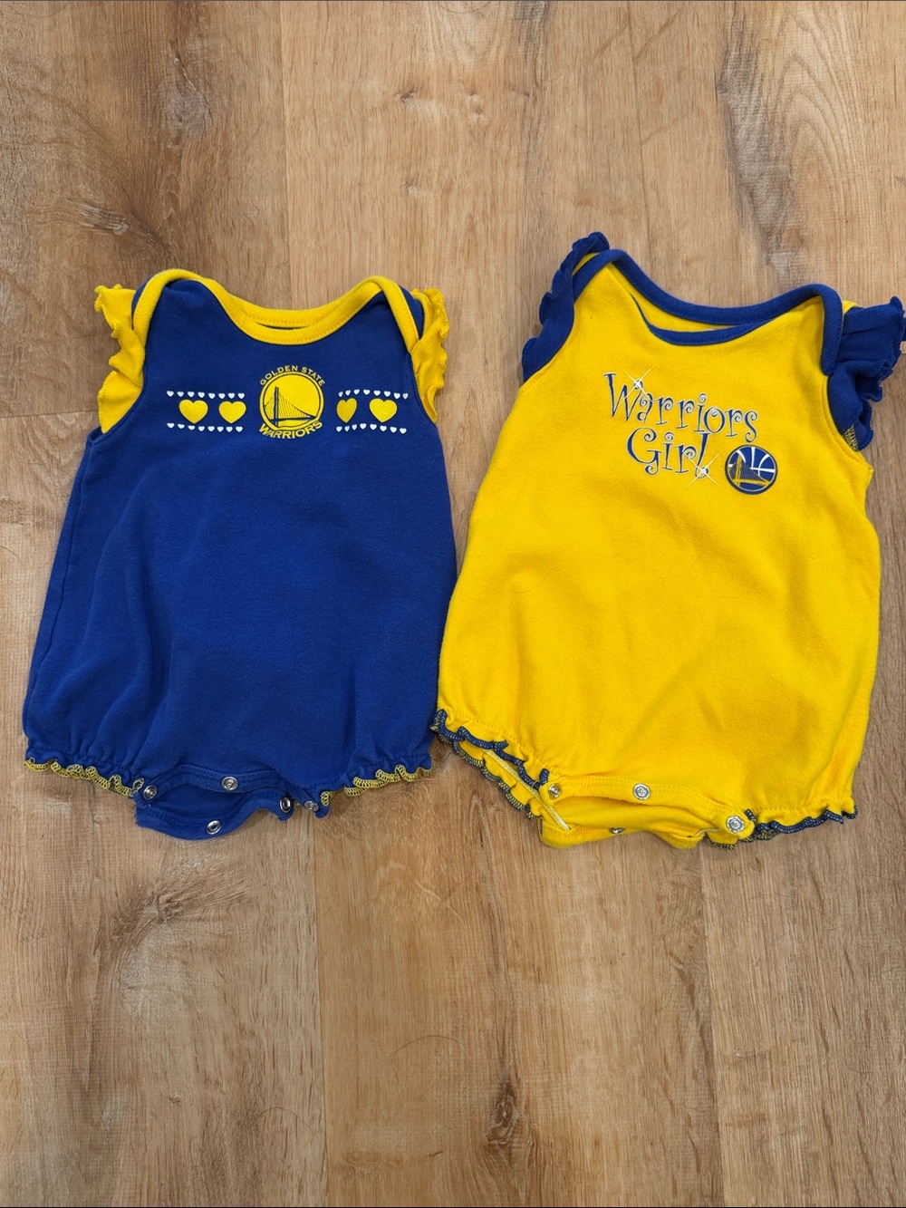 NBA Warriors Girls Blue & Yellow Romper Set